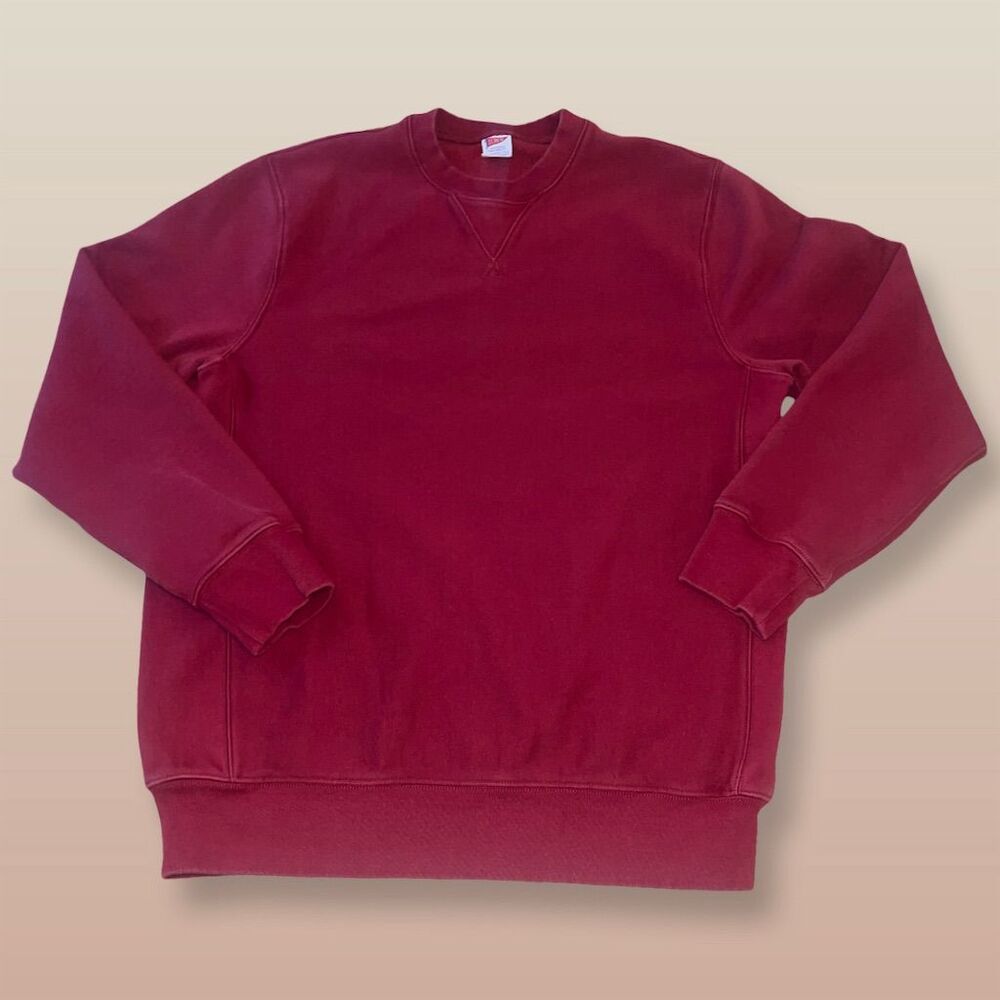 J.Crew Men's XL Tall Maroon Red Vintage Crew Neck Sweatshirt